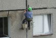 renovation worker on a block of flats