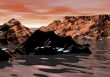 3d rocky island