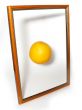 orange and wooden frame