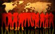 team and world map background
