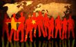team and world map background