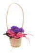 decorative basket full of violets