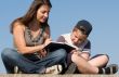 Family with book