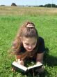 The smile girl with a book