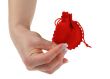 female hand holding red gift