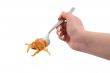 spoon full of sweet chicken and pasta