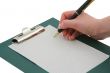 writing hand on white background