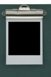 empty photo frame stuck to a clipboard
