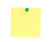 yellow note pinned to white