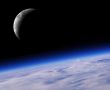 Blue Planet Earth And Crescent Moon