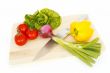 various vegetables and knife isolated