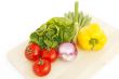 healthy vegetables on cutting board