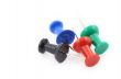 colorful pushpins on white