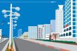 Skyline of    blue  city