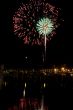 Firework reflections in the water