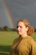 tenager girl and rainbow