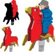 Childr riding rocking horse