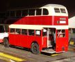 Old bus caught half in shadow