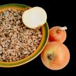 buckwheat  porridge and onion