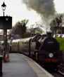 Heritage steam train coming into station