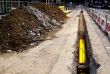 Yellow gas pipe in duct