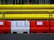 Yellow pipes and road barriers