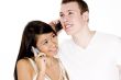 Couple Talking On Phones