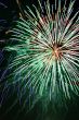 Night celebration fireworks upon dark sky