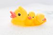 Three rubber ducks in foam water #3