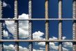 Iron bars on a blue sky