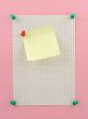 piece of squared paper with post-it