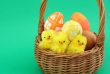 easter basket on green