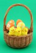 easter basket on green