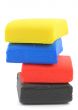 pile of colorful plasticine blocks on white
