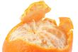 macro of a peeled tangerine on pure white
