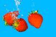 Strawberry Fruit Dropped in Water
