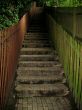 View up stepped alleyway