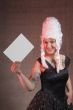 woman holds letter