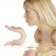 blowing woman