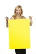 woman with empty sign