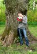man with flowers