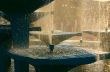 fountain against bright sun