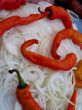 Cut Onions and Red Peppers