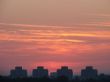 Sunset landscape scene with colorful evening sky