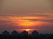 Sunset landscape scene with colorful evening sky