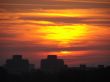 Sunset landscape scene with colorful evening sky