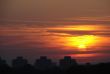 Sunset landscape scene with colorful evening sky