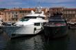 Black and white yachts