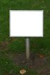 blank lawn signpost