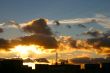 sunset at the housing estate